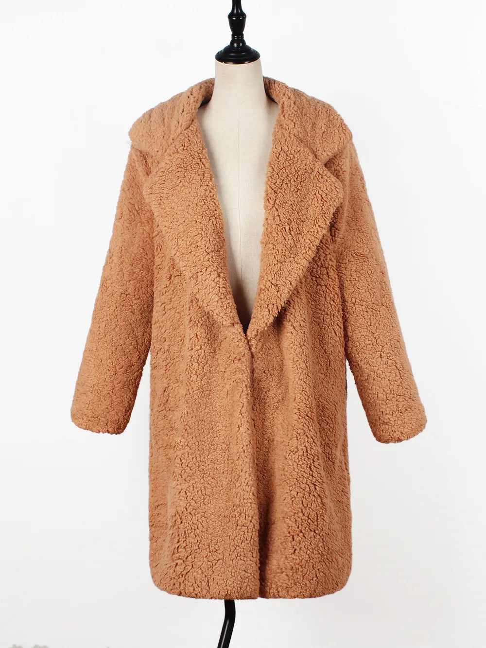 Drune | Teddy Mantel - Weich und Warm - Oversized Schnitt - Offene Vorderseite - Lange Ärmel