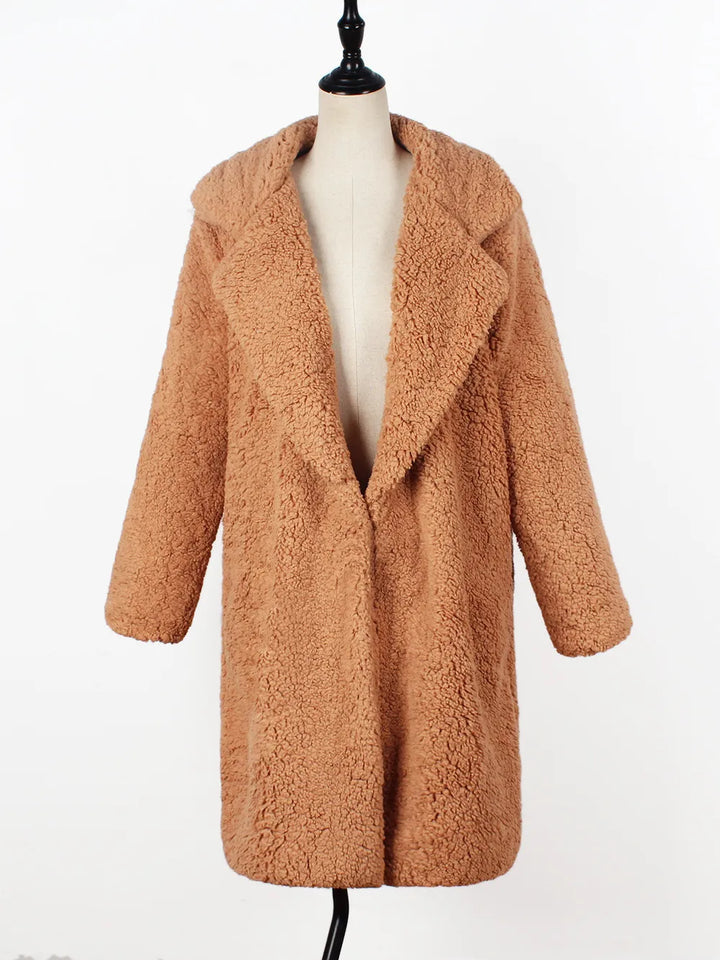 Drune | Teddy Mantel - Weich und Warm - Oversized Schnitt - Offene Vorderseite - Lange Ärmel