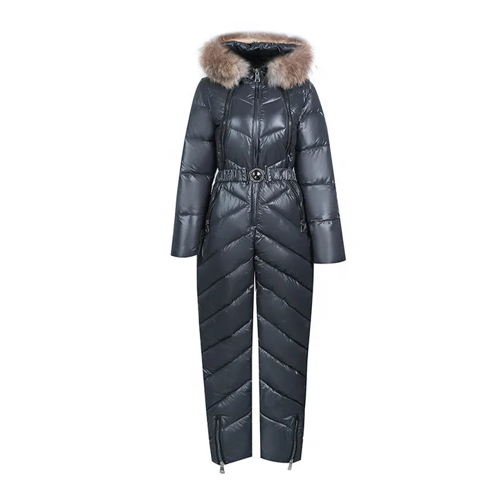 Drune | Lässiger Winter Skianzug mit Pelzkragen Für Frauen