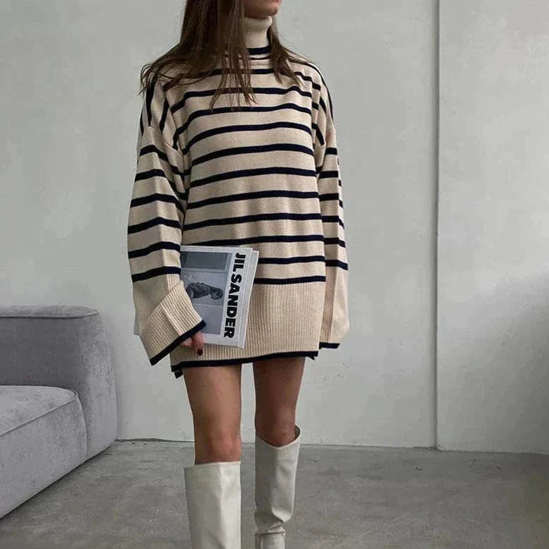Drune | Strickpullover - Oversized Fit - Weicher Rollkragen - Langer Ärmel Freizeit Design