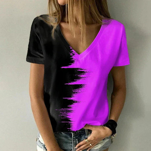 Drune | T-Shirt mit V-Ausschnitt und Kurzen Ärmeln