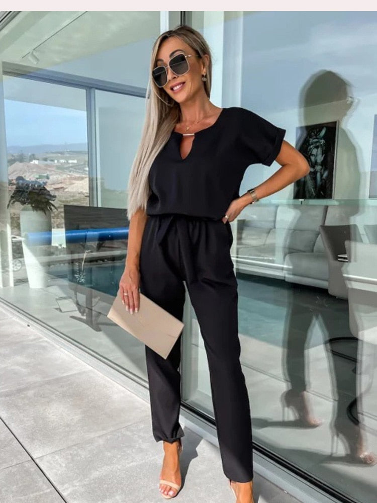 Drune | Elegante Festlicher Kurzarm Damen Overall für Sommer