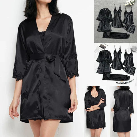 Drune | Satin-Spitzen-Pyjama-Set für Damen