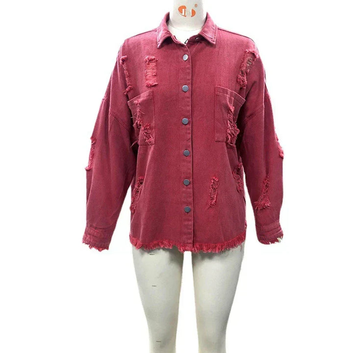 Drune | Casual Oversized Denimjacke mit Used-Look