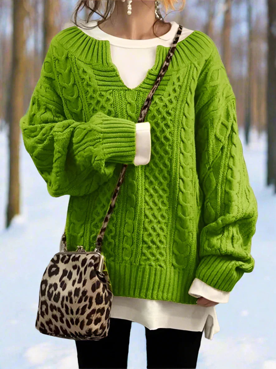 Drune | Strickpullover - Oversized Kabelstrick - Weich und Warm - Lässige Passform