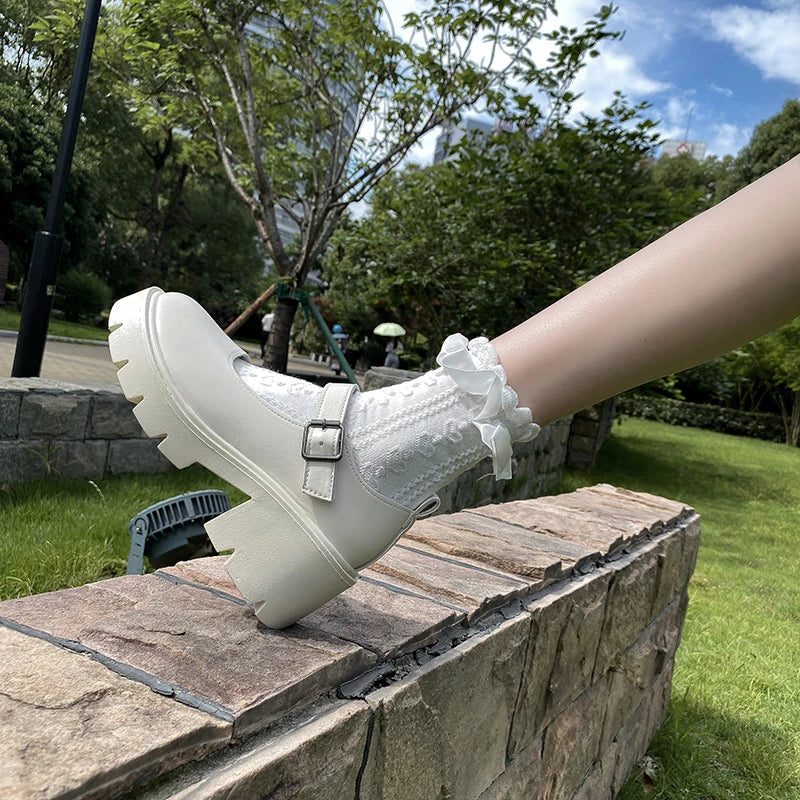 Drune | Schuhe Frauen Schuhe Mary Janes Plattform Lolita Schuhe mit Absatz Pumps Frauen Japanischer Stil Vintage Mädchen High Heels Schuhe für Frauen