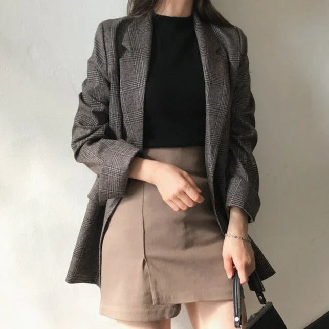 Drune | blazer mit karierter jacke