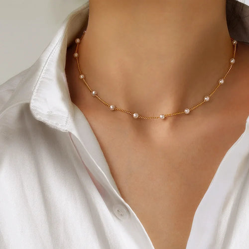 Drune | Perlen Choker Herz Halskette Für Frauen