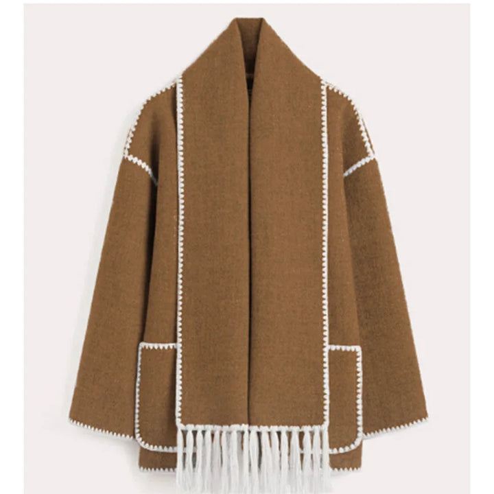 Drune | Eleganter Damenmantel mit Schal Stylischer Wintermantel