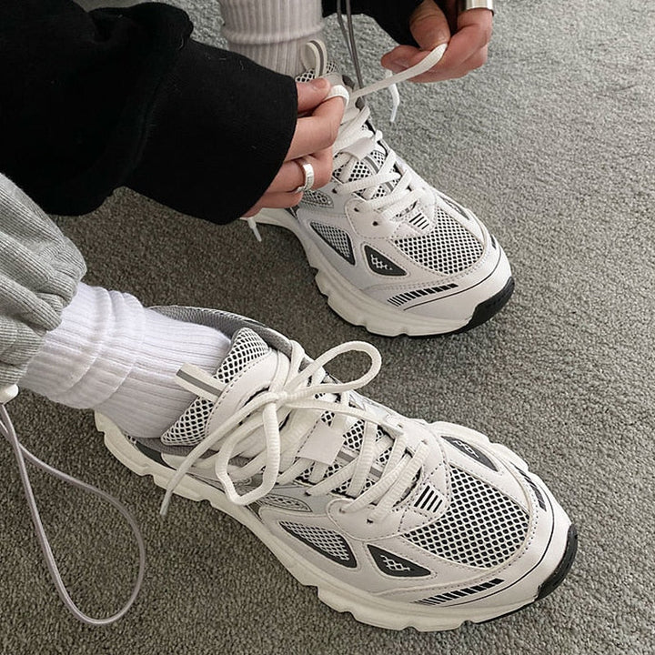 Drune | Mehrfarbige Mesh Sneaker Mit Dicker Sohle Für Damen