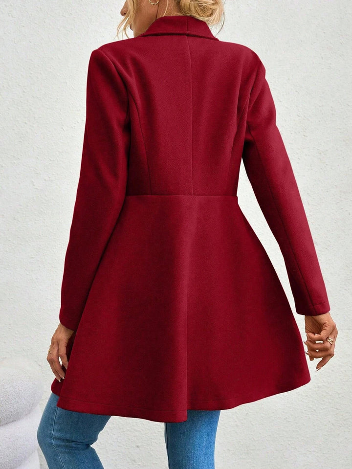 Drune | Eleganter Roter Mantel mit Revers
