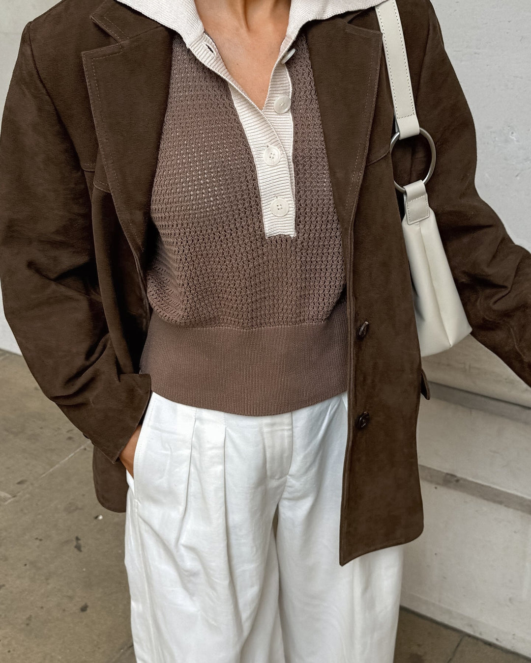 Drune | Weite Wildlederjacke mit retro Samt-Revers Loise