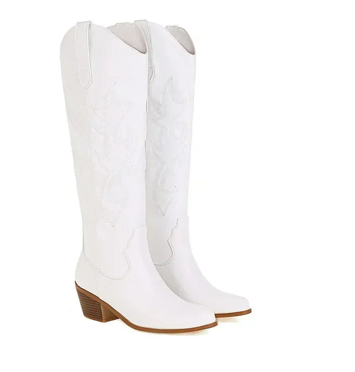 Drune | Wildleder Kniehohe Cowboystiefel Frühlingskollektion