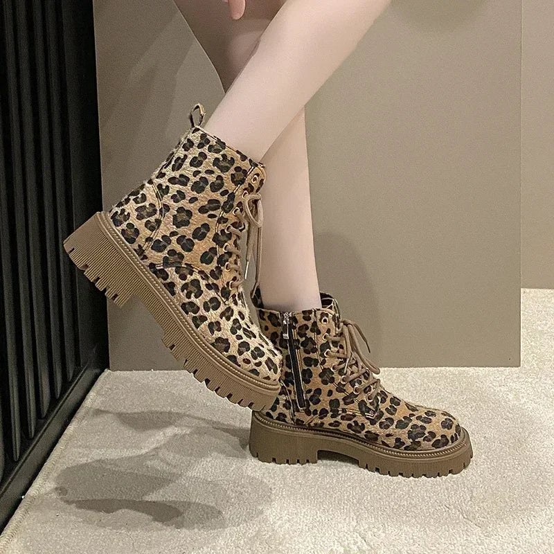 Drune | Leopardenmuster Stiefel