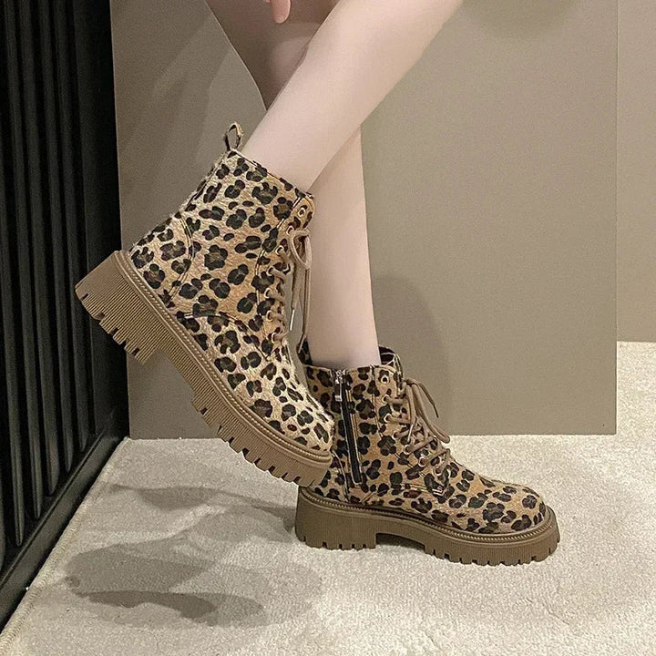 Drune | Leopardenmuster Stiefel