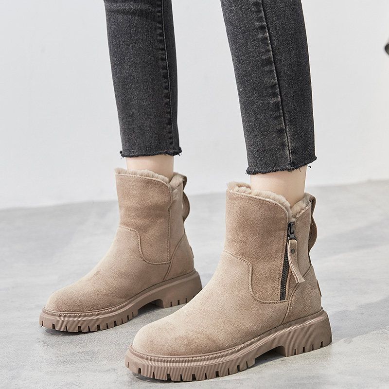 Drune | Damen Baumwollstiefel mit Reißverschluss