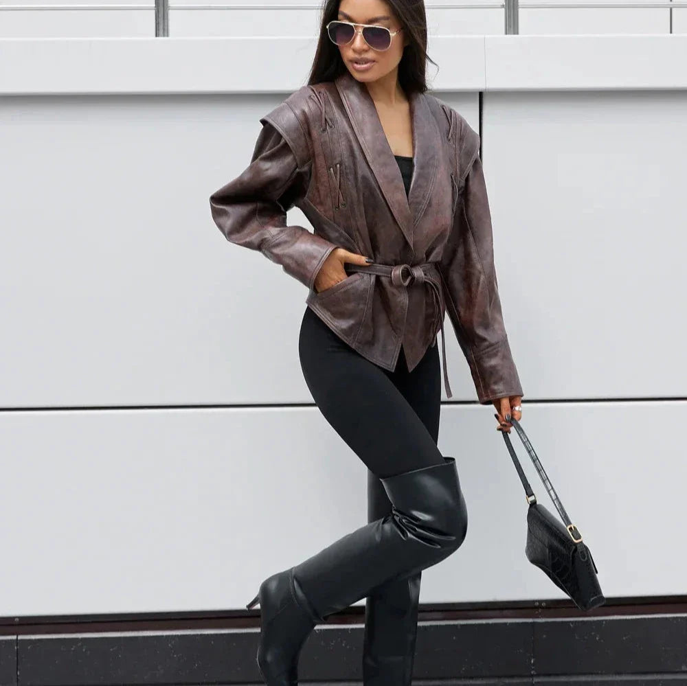 Drune | Vintage-Jacke mit V-Ausschnitt für Frauen