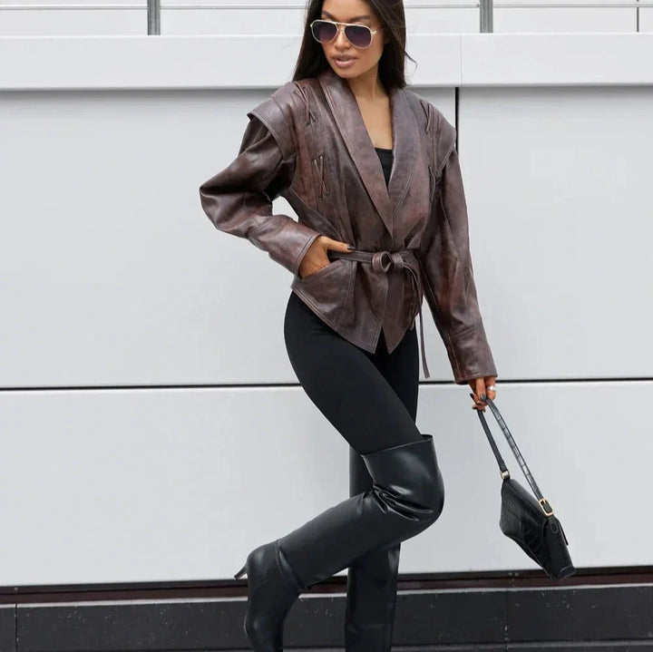Drune | Vintage-Jacke mit V-Ausschnitt für Frauen