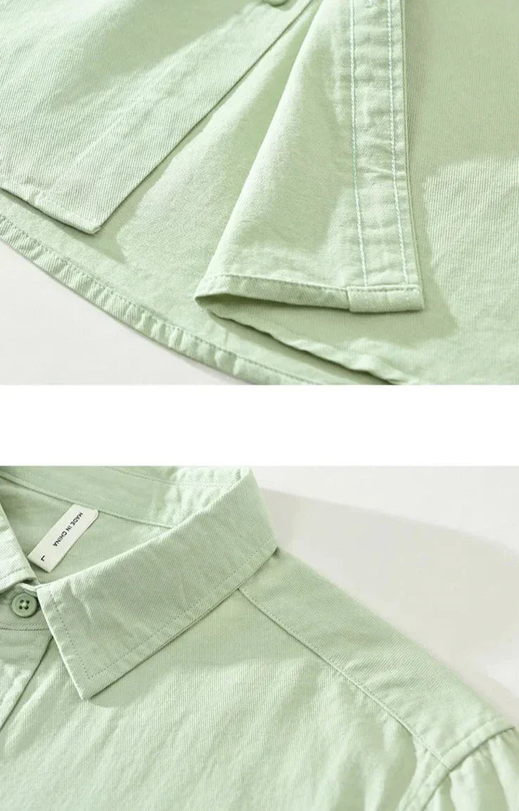 Drune | Lässige Langarmhemd Baumwolle Zeitloses Design