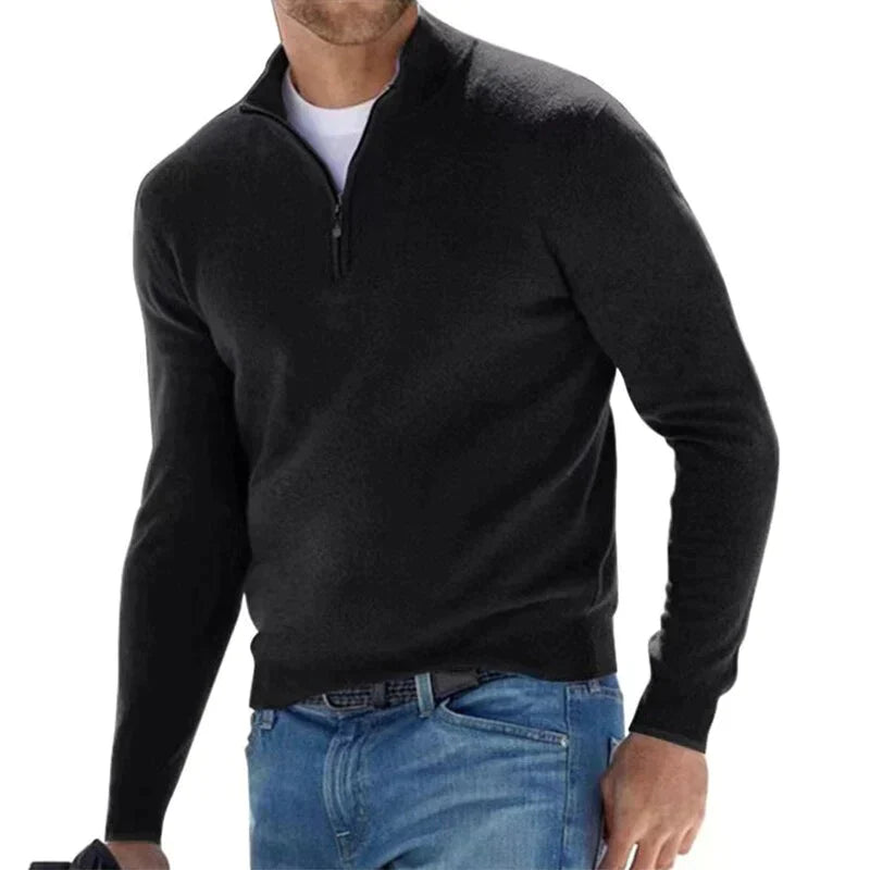 Drune | Polo Stylischer Reißverschluss Pullover für Herren