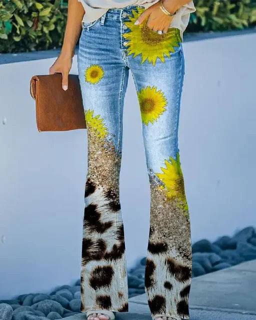 Damen Denim Flared Jeans mit Trendigem Schnitt & Hoher Passform | Drune