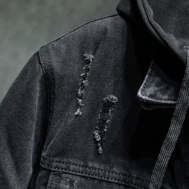 Drune | Jeansjacke mit moderner Kapuze - Elrick