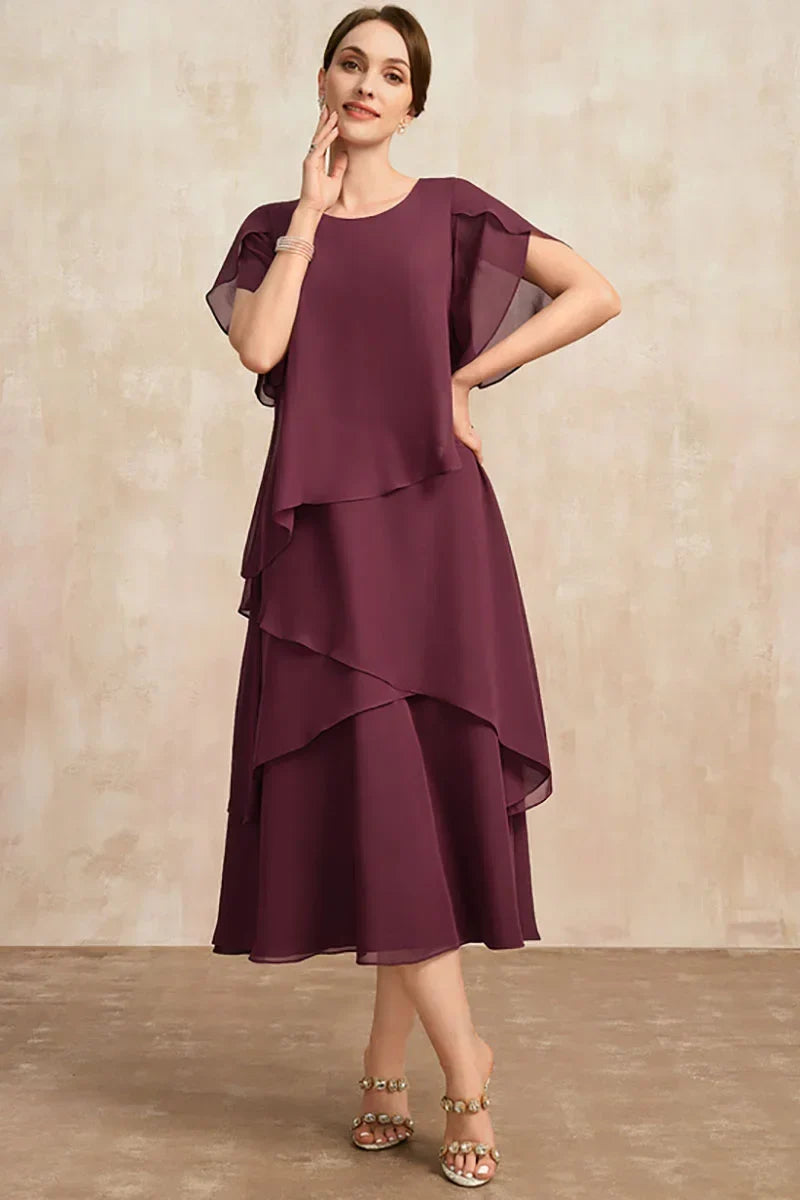 Drune | Plus Size Gestuftes Midi Kleid