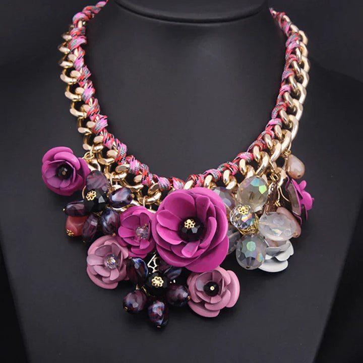 Drune | Jahrgang Schmuck Elegante Prom Party Schönheitswettbewerb Hochzeit Geschenk Florale Blüte Blume Chunky Statement Halskette für Frauen Accessoires