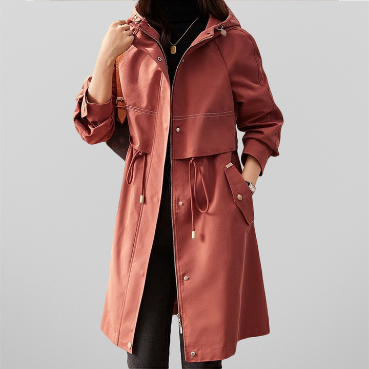 Drune | Rote Damenjacke mit Kapuze