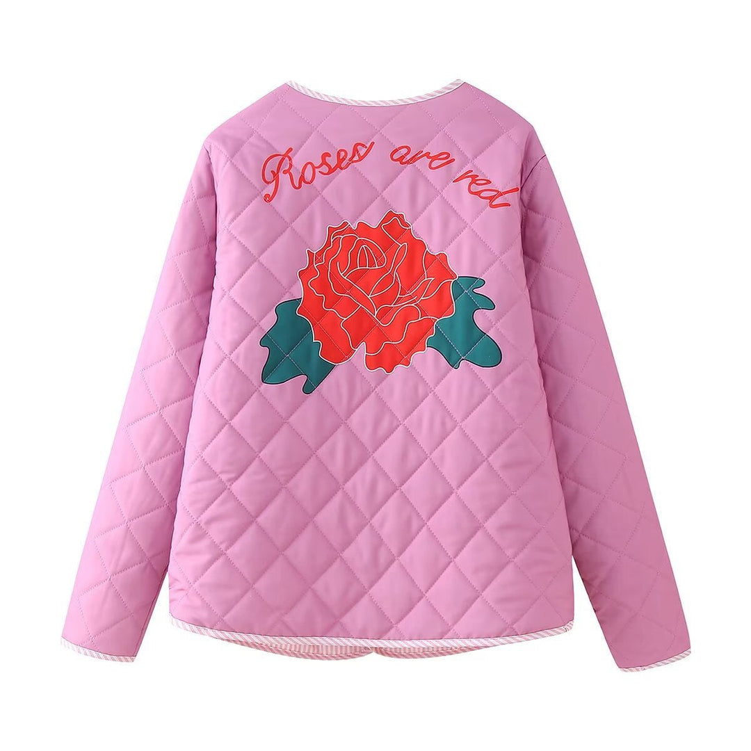 Drune | Mantel Rosa Damen mit Patchwork und Schleife
