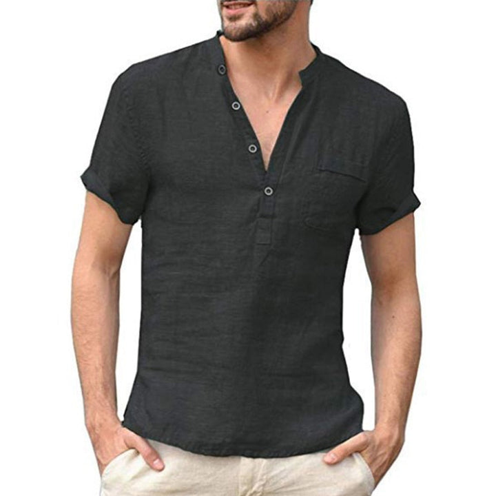Drune | Herren Kurzarm T-shirt Aus Leinen Baumwolle Atmungsaktiv