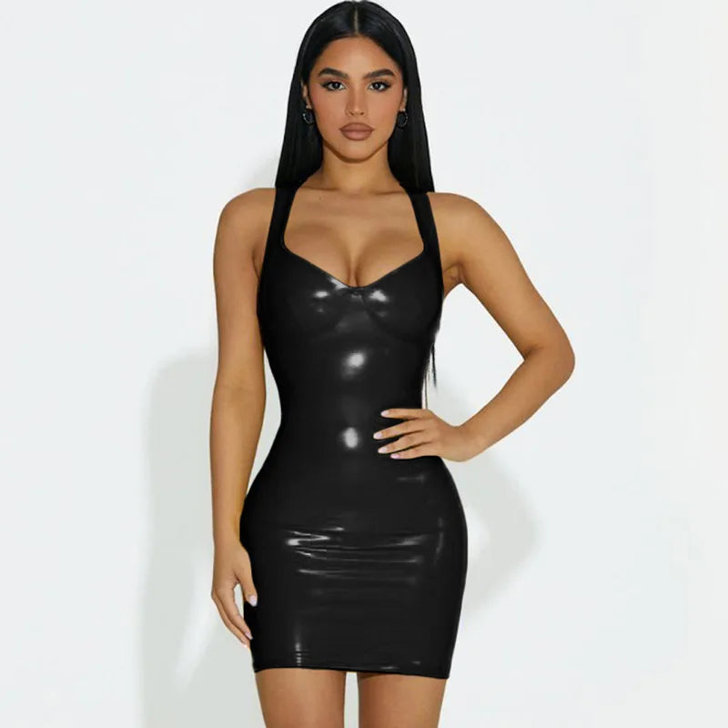 Drune | Latex Kleid mit Verstellbaren Trägern