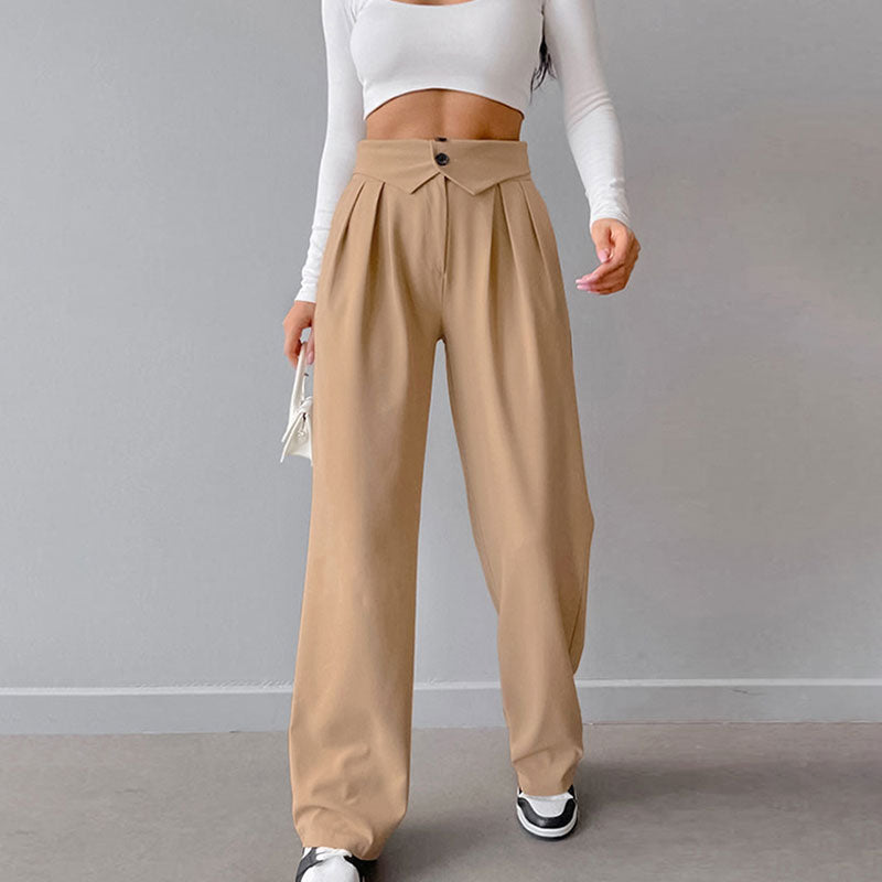 Drune | Stilvolle High-Waist-Hose mit Falten