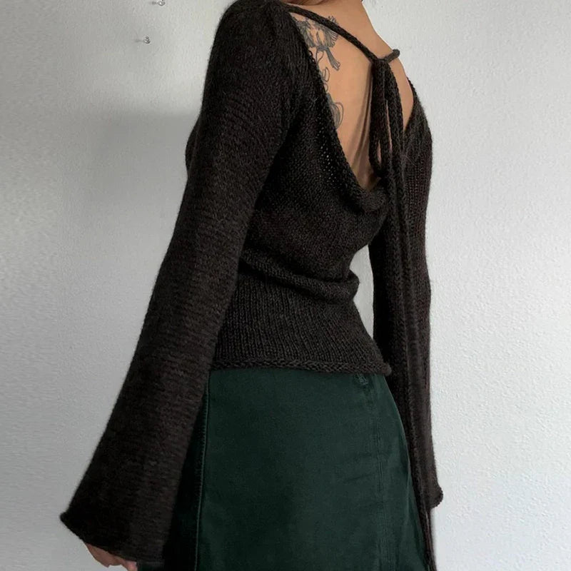 Drune | Lockerer Strickpullover mit Glockenärmeln