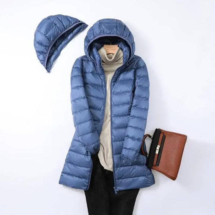 Drune | Damen Tragbarer Puffer-Mantel mit Abnehmbarer Kapuze