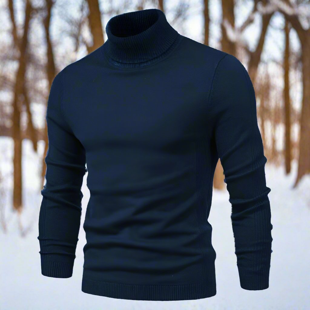 Drune | Hochkragenpullover Weiches Strickmaterial Slim Fit Gerippte Bündchen