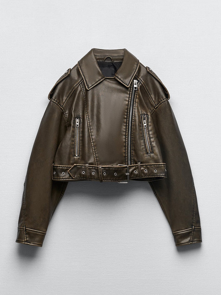 Drune - Vintage Jacke Aus Veganem Leder