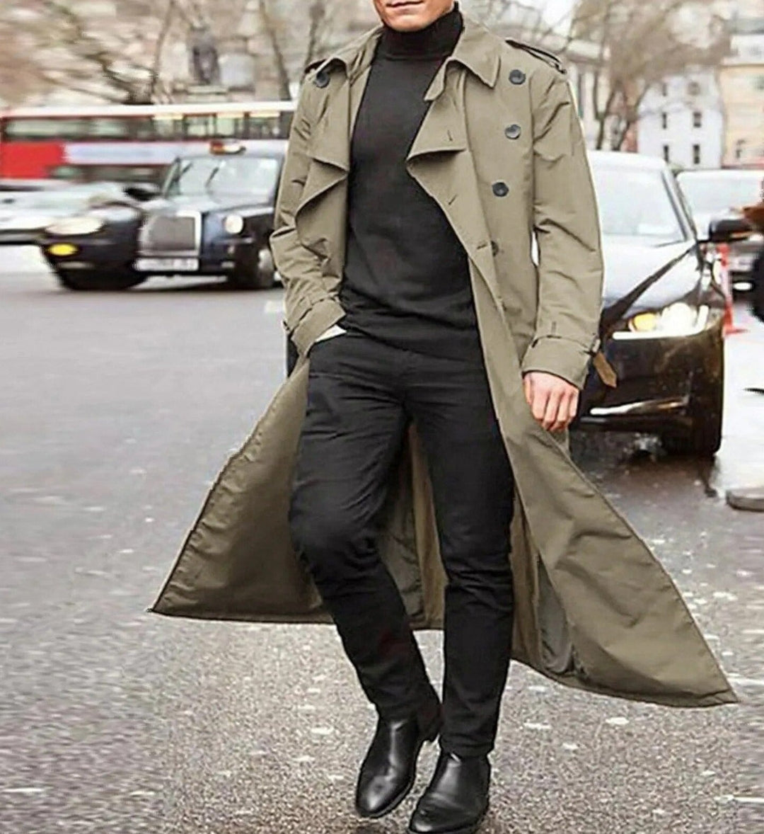 Drune | Trenchcoat Mit Gekerbtem Revers Und Taschen Für Herren