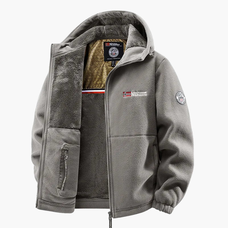 Drune | Outdoor-Fleecejacke mit Kapuze - Skandinavischer Stil für Winter & Freizeit