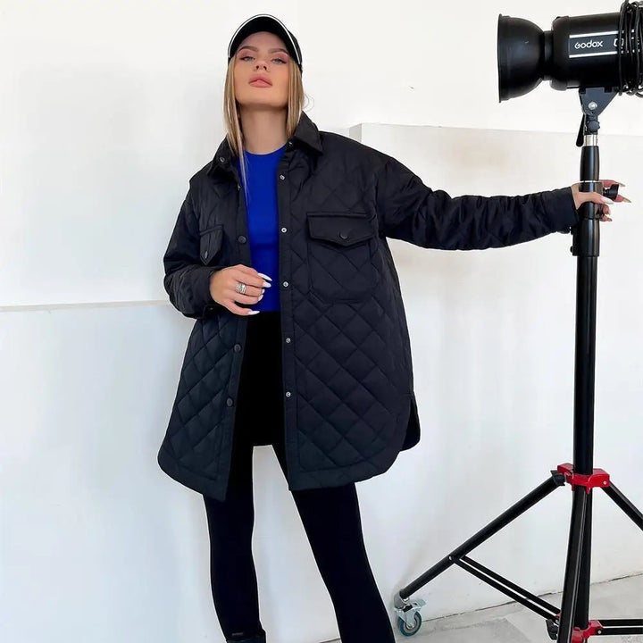 Drune | Klassische gesteppte Jacke mit Druckknöpfen