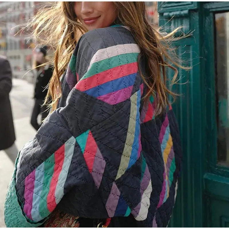 Drune | Gepolsterte Kimonojacke mit Regenbogenstreifen