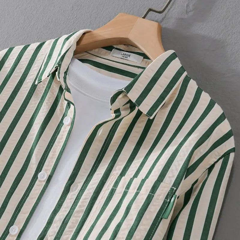 Drune | Stylisches Gestreiftes Button-Down Hemd
