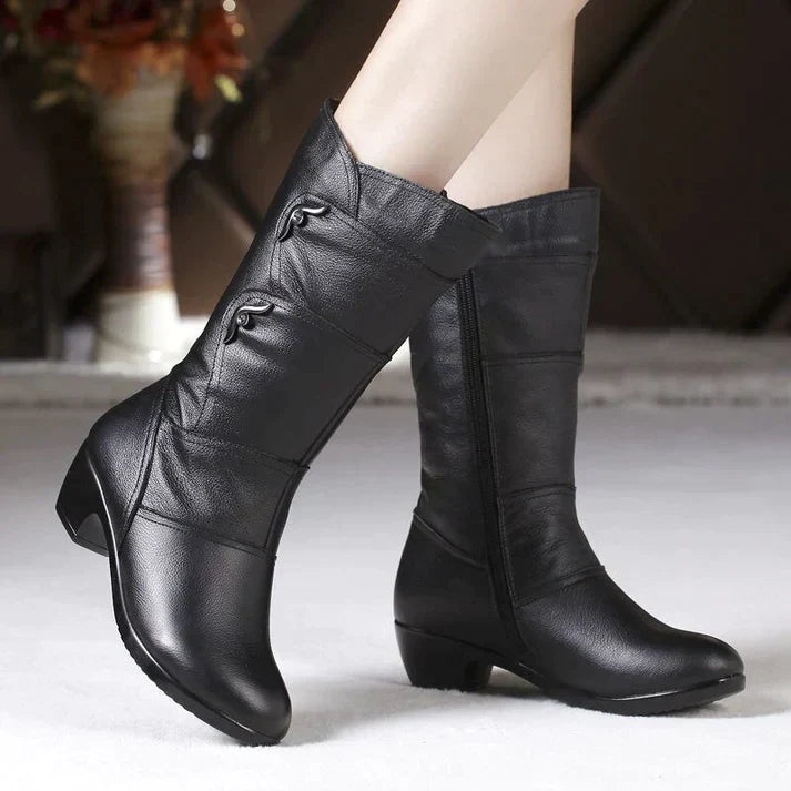 Drune | Schwarze Stiefel Mit Blockabsatz - Winter