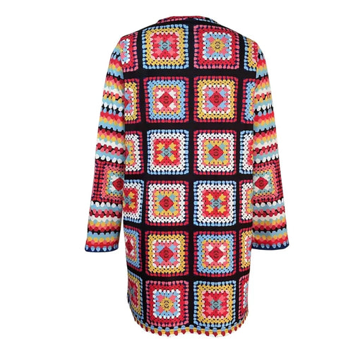 Drune | Ethnische Strickjacke in Retrofarben