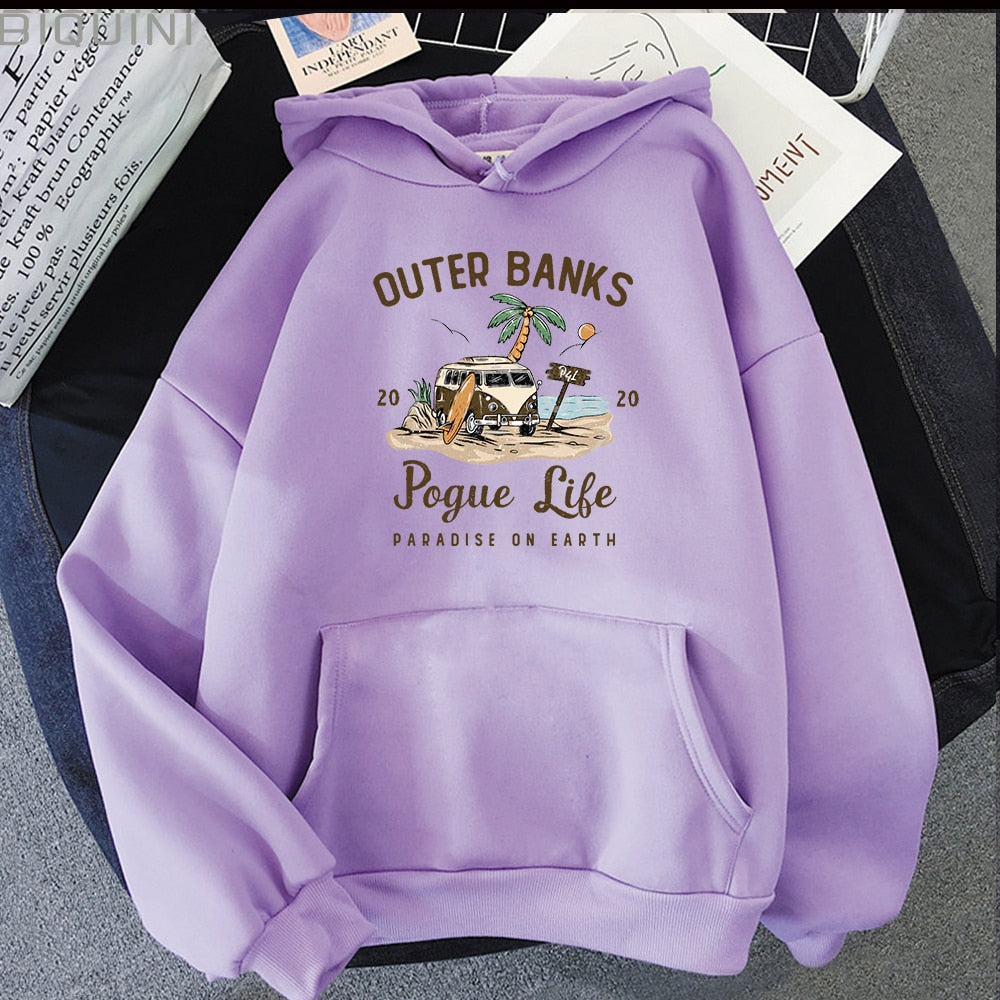 Drune | Banks Pogue Life Hoody - Damen Hoodie mit ästhetischem Print - Kpop Style Streetwear