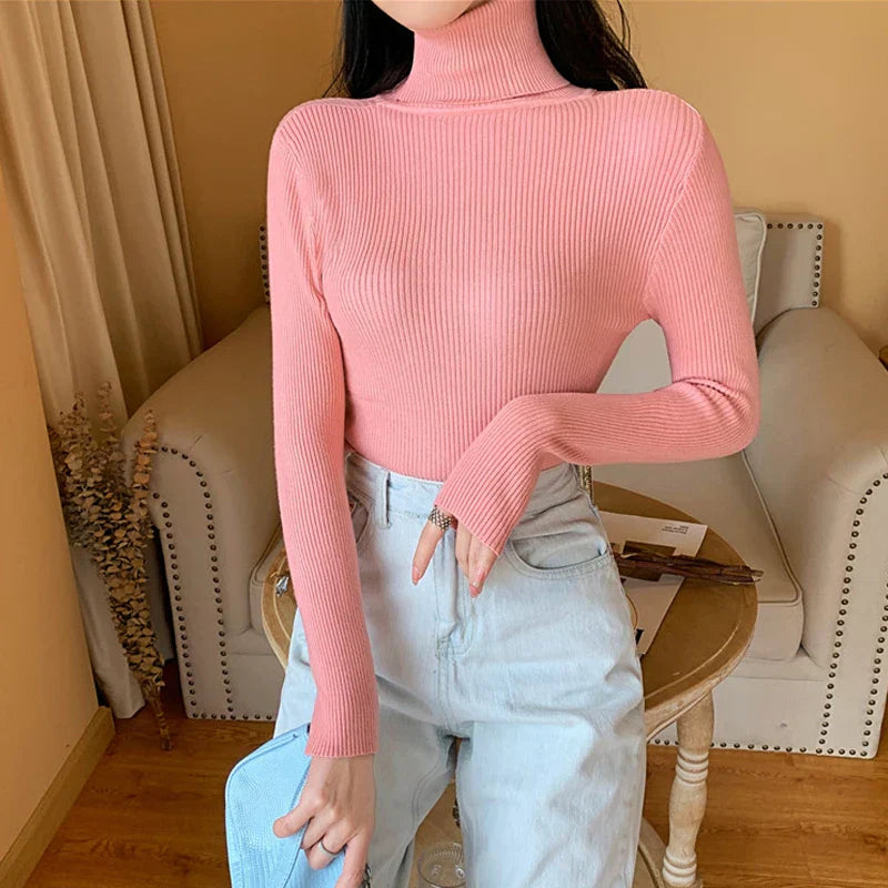 Drune - Damen-Ripp-Turtleneck für elegante Raffinesse