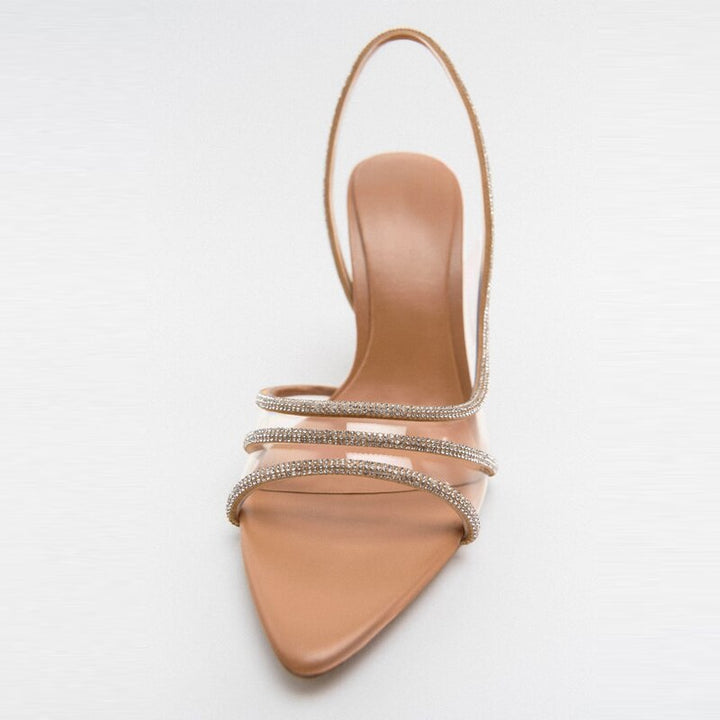 Drune |  Elegante High-Heeled Sandalen - Stiletto Slingback Peep Toe Schuhe