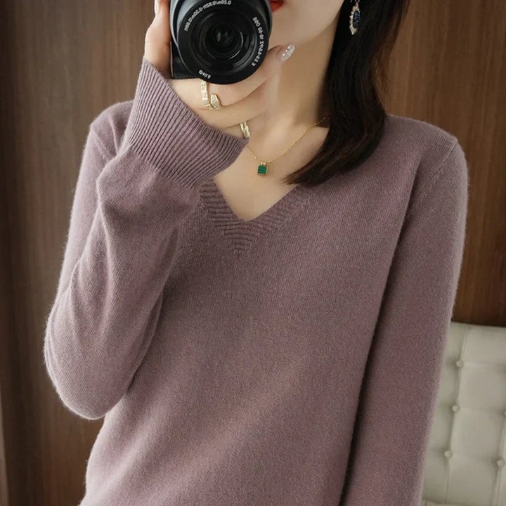 Drune | Pullover - Bequemer V-Ausschnitt Pullover