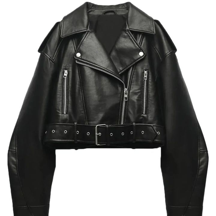 Drune | Damen Klassisches Bikerjack Casual Fit