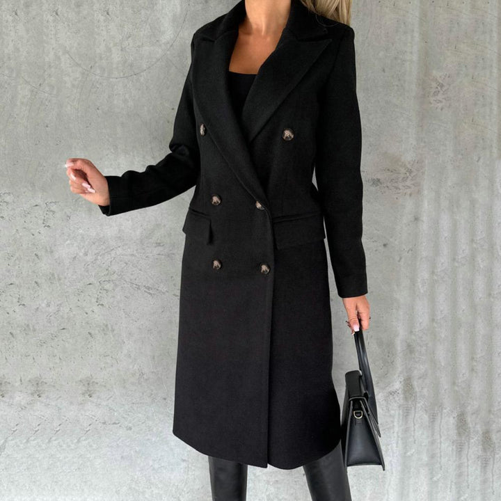 Drune | Klassische Lange Jacke Wollmischung Elegant und Zeitlos